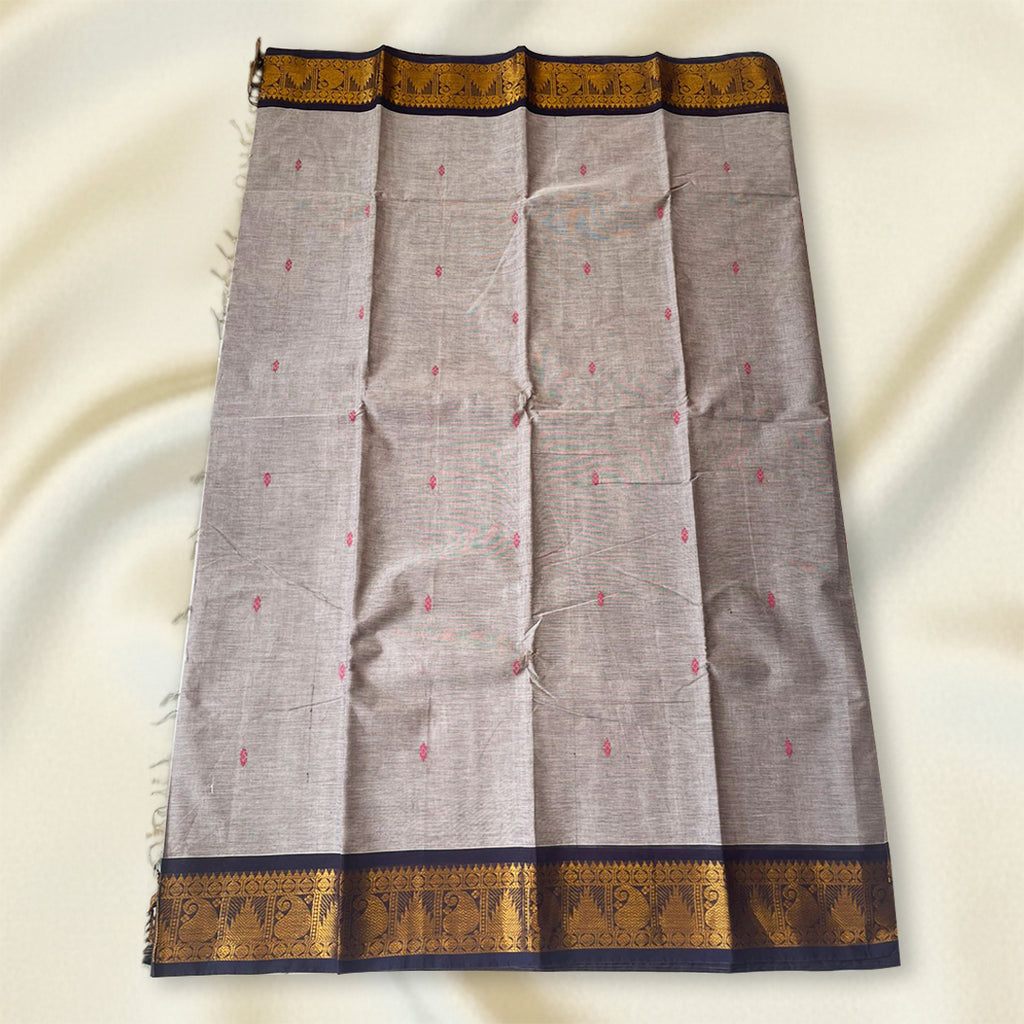 Lavender Grey- Kanchi Cotton Saree