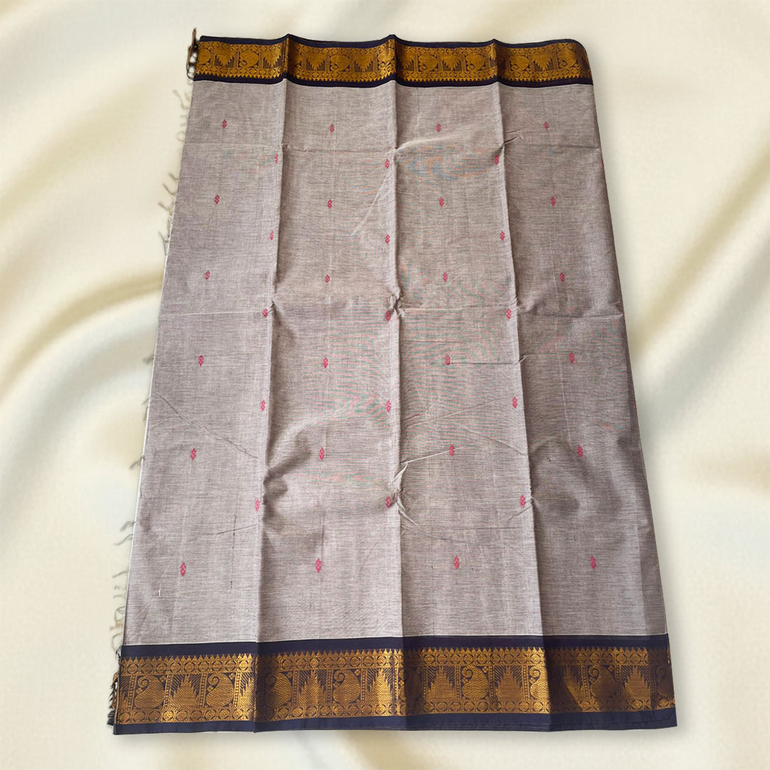 Lavender Grey- Kanchi Cotton Saree